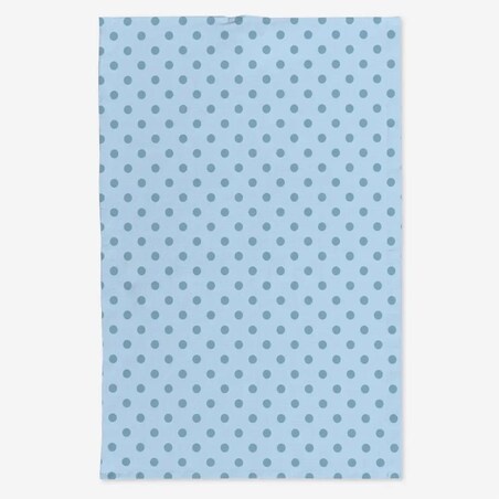 Lniany ręcznik kuchenny - błękitne kropki