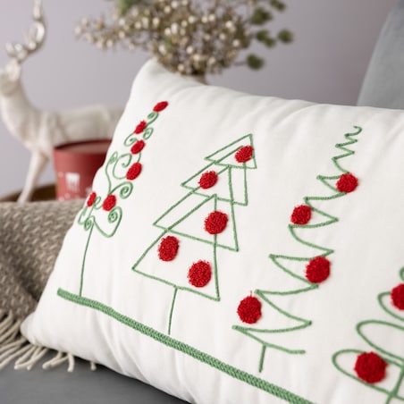 Poszewka na poduszkę Holiday Cheer 60x40 cm boże narodzenie, święta, świąteczne, biały-ecru-kremowy, 60x40 cm