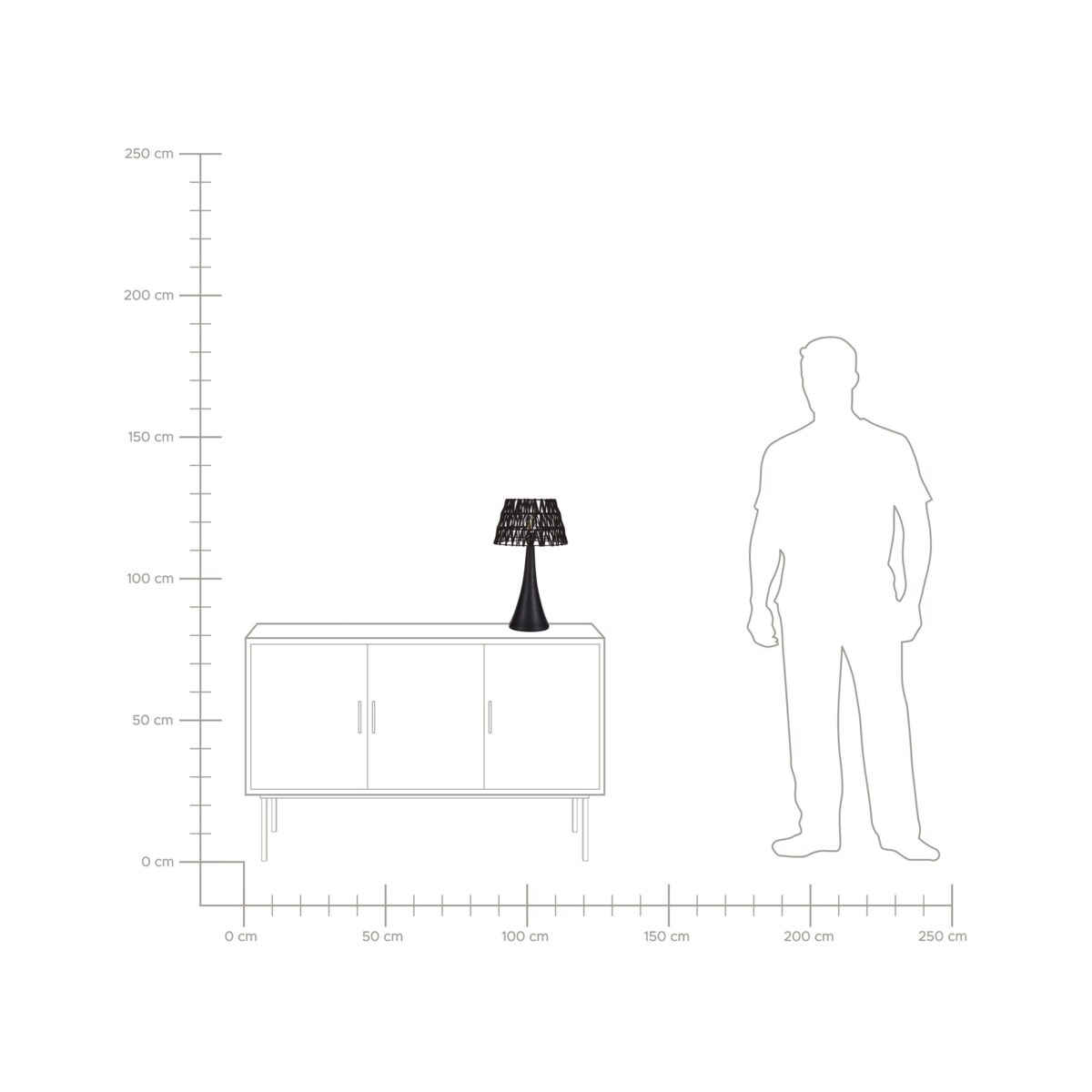 Lampa stołowa drewno mango czarna PELLEJAS