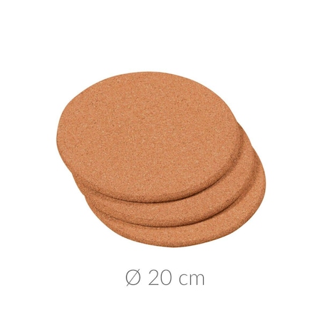 Podstawka pod garnek, korek, Ø 20 cm, 3 sztuki, Kesper
