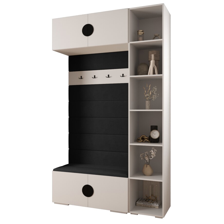 Garderoba do przedpokoju INOVA 4 Z20 biały+czarny+manila18