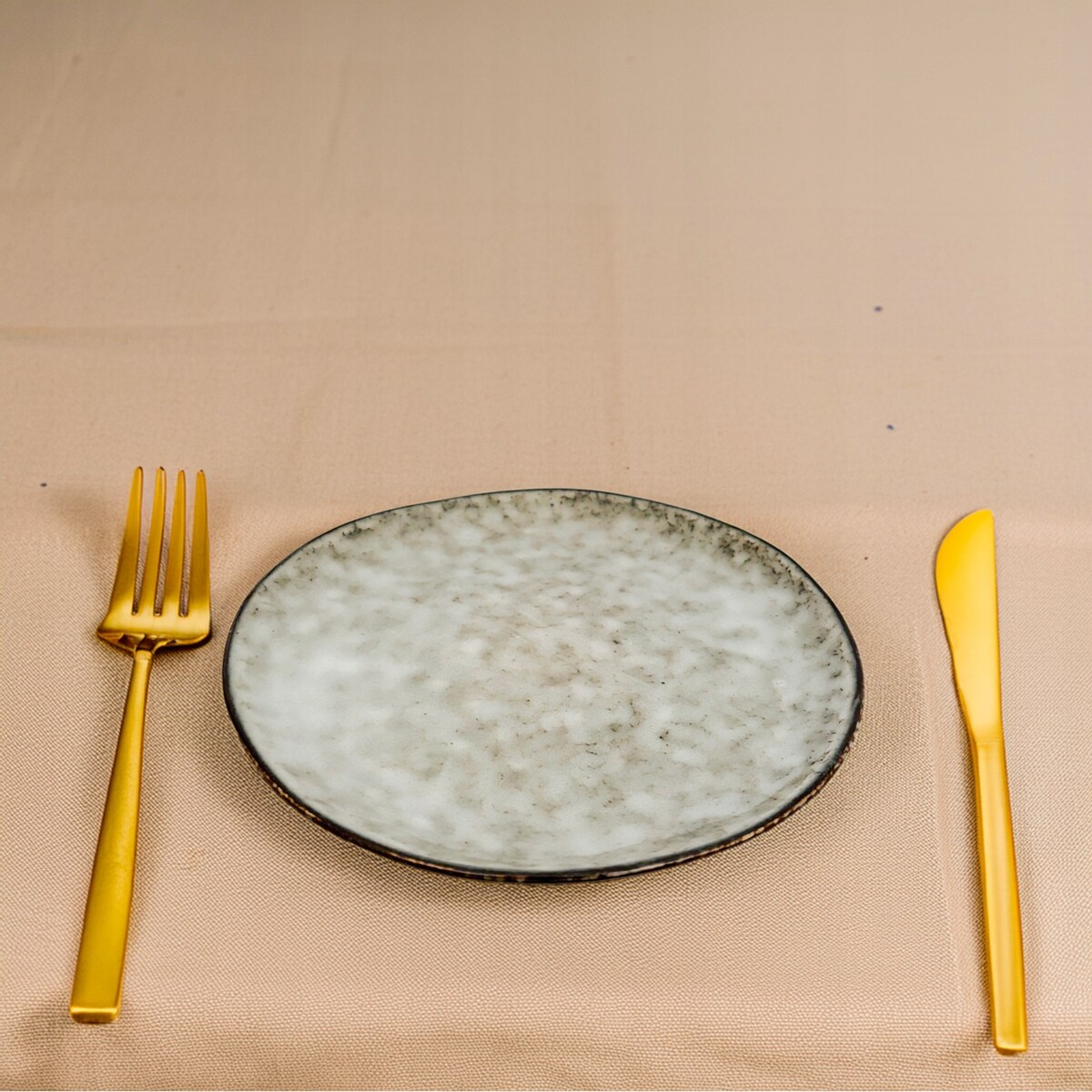 TALERZ DESEROWY 20cm okrągły ceramiczny szary płytki na sztuki handmade