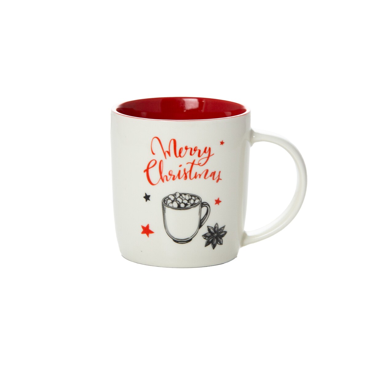 Kubek Świąteczny Na Prezent Ceramiczny Boże Narodzenie 370 Ml Biały Ceramiczny Filiżanka