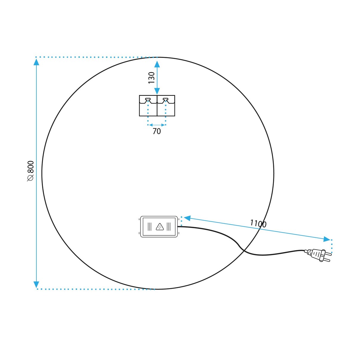 LUSTRO ŚCIENNE LED 80cm FFJ80