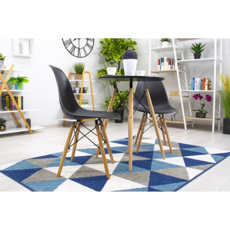 Krzesło Do Jadalni Kuchni Salonu Osaka Czarne / Nogi Naturalne X 2