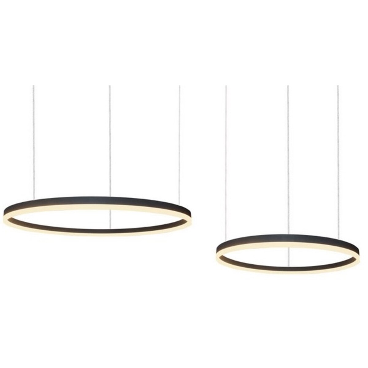 Lampa ledowa wisząca Halo AZ4978 80+60 90W z pilotem czarna