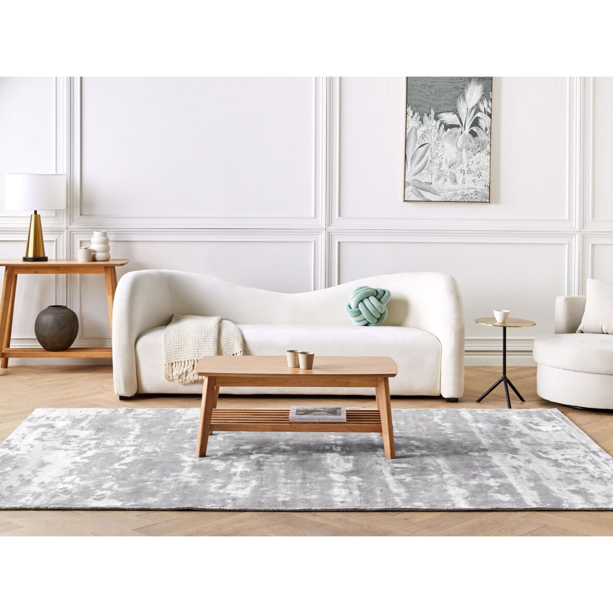 Dywan z wiskozy 200 x 300 cm jasnoszary GESI II