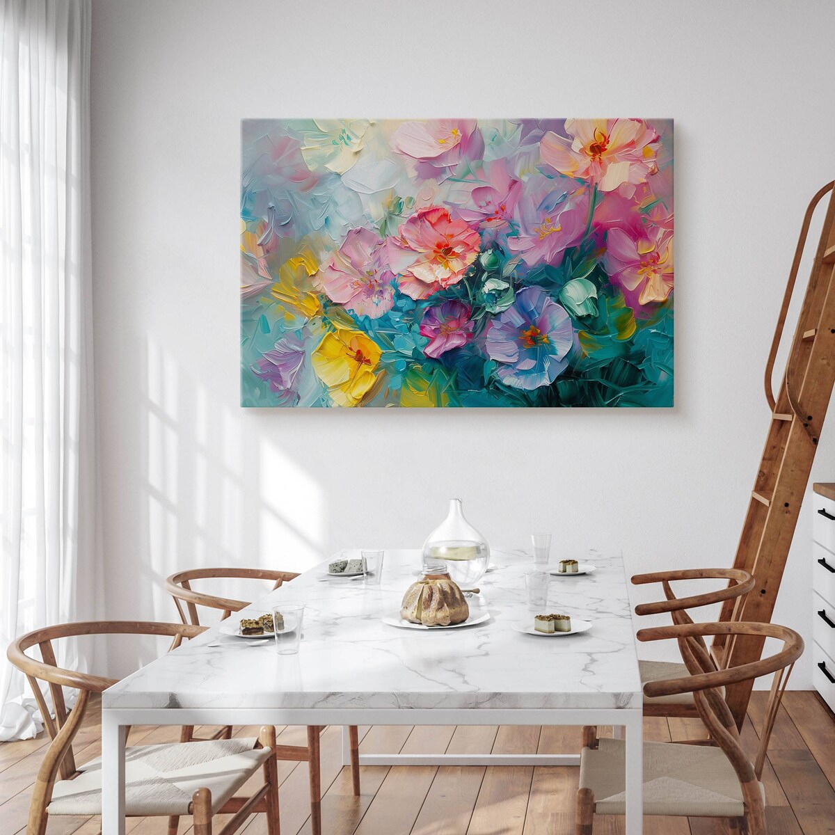 Obraz Ścienny Do Salonu Kolorowe Polne Kwiaty Akwarele Malunek 40x30cm