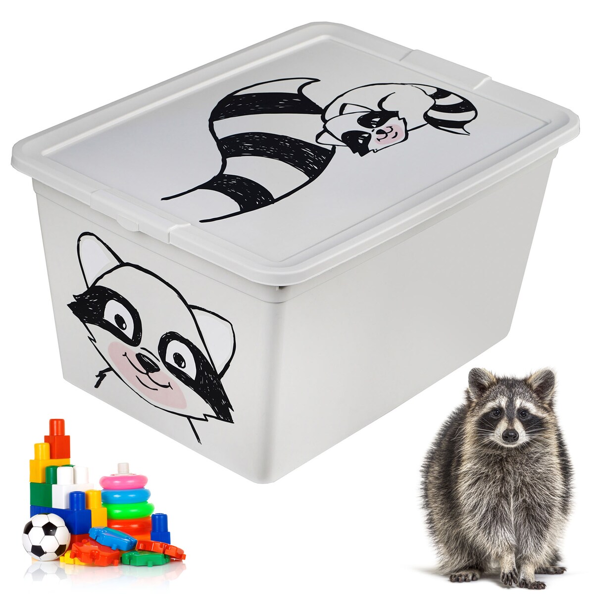 Pojemnik Plastikowy Na Zabawki Z Pokrywą Do Pokoju Dziecka 30 L Szop