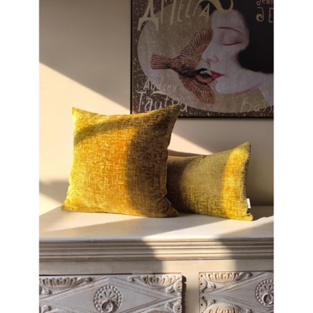 Prostokątna musztardowa poduszka dekoracyjna 50x30 Bess
