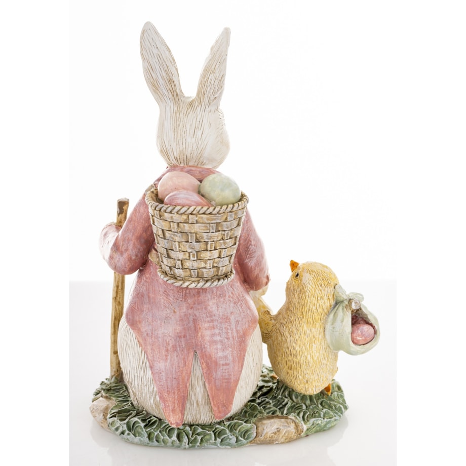 Dekoracja - Królik i kurczaczek wędrowiec 15x10x7 cm FANTI