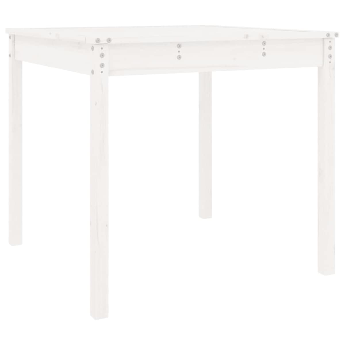 vidaXL Stolik ogrodowy, biały, 82,5x82,5x76 cm, lite drewno sosnowe