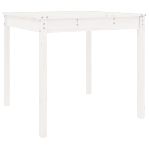 vidaXL Stolik ogrodowy, biały, 82,5x82,5x76 cm, lite drewno sosnowe