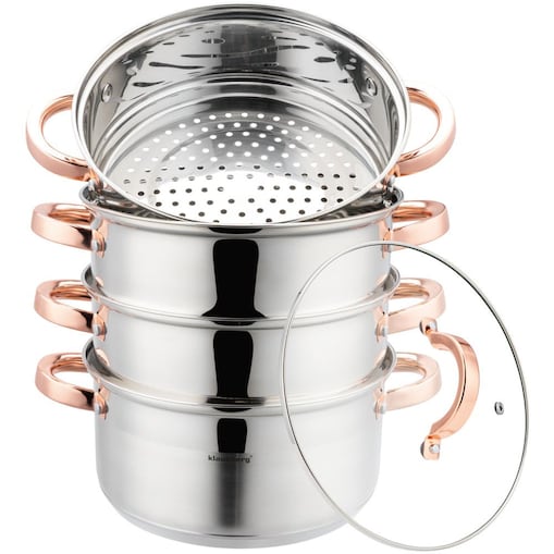 Zestaw garnków do gotowania na parze 22cm 5 elementów Parowar Rose Gold KLAUSBERG