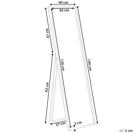 Lustro stojące TORCY 140 cm Złoty