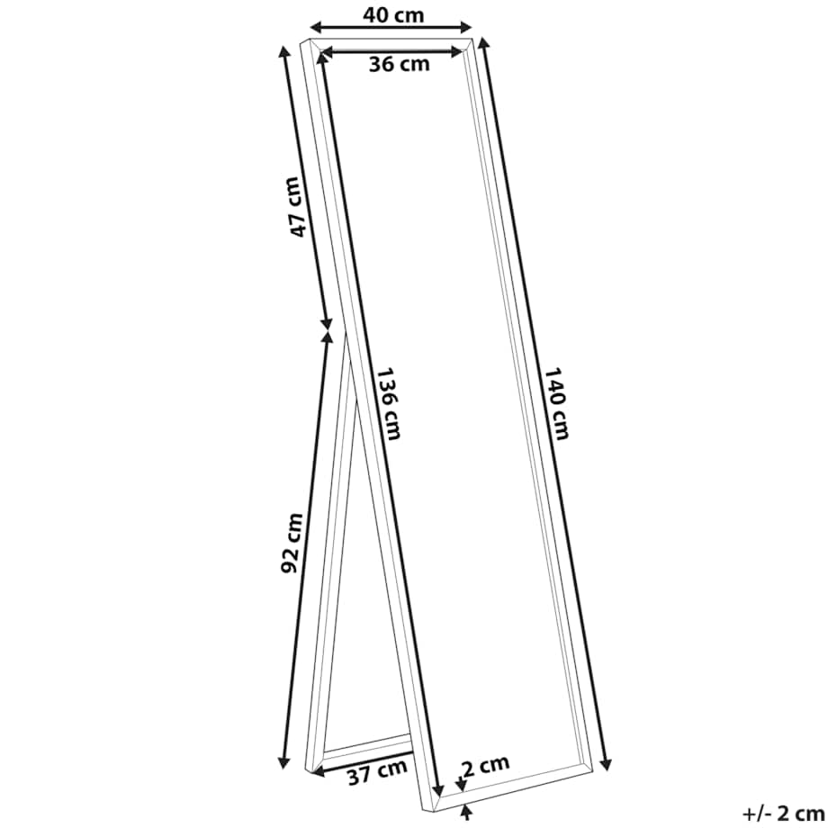 Lustro stojące TORCY 140 cm Złoty