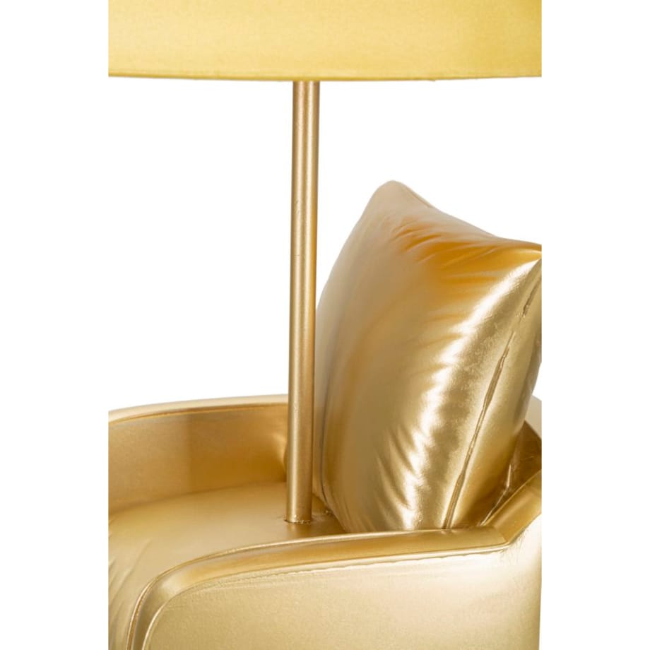 Lampa stołowa Midcentury, kolor złoty, żywica syntetyczna, żelazo i tkanina, 26 x 26 x 46 cm, 1 x E27, max. 40 W, do salonu i sypialni, Mauro Ferretti