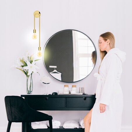 Lampa Ścienna Kinkiet Złoty Nowoczesny Gold Shiny