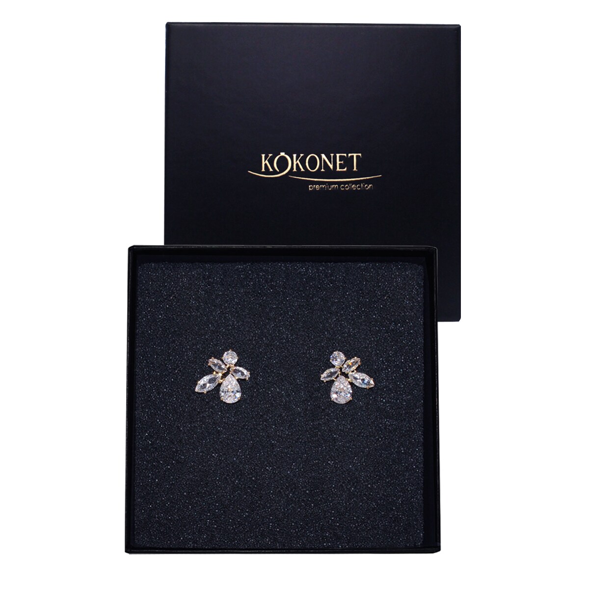 POZŁACANE małe kolczyki eleganckie krótkie sztyfty zatyczki CYRKONIE