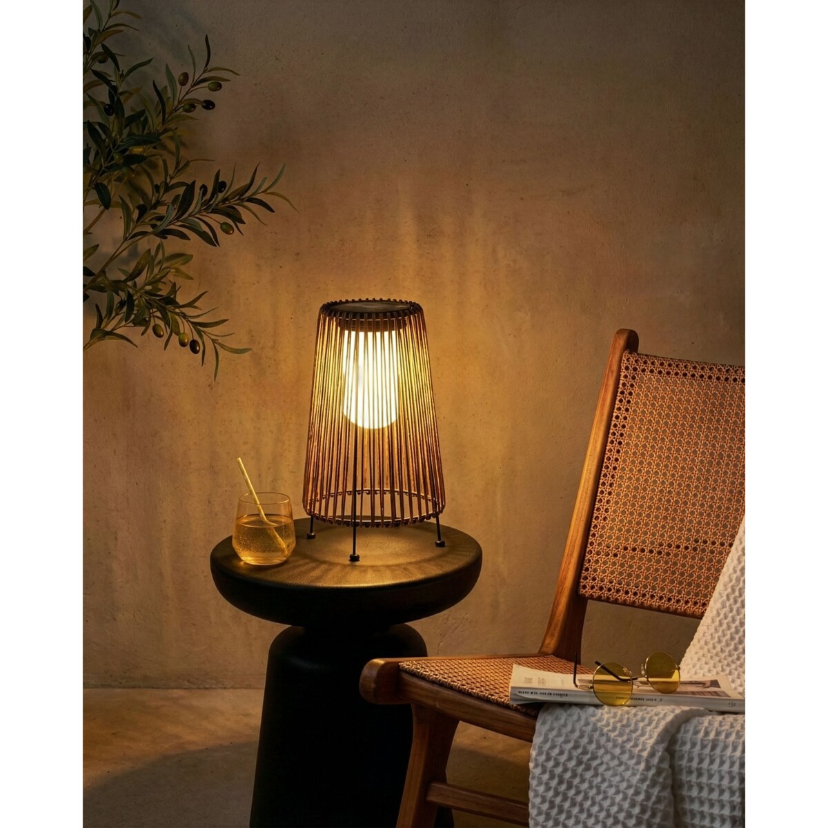 Lampion solarny SEMLIKI 35 cm Naturalny