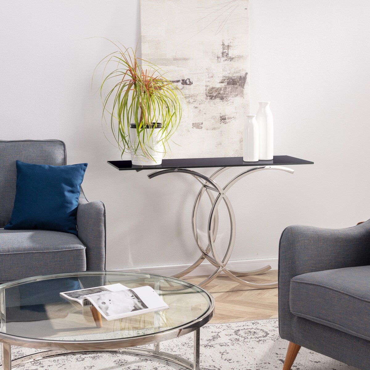 Konsola Chica Rose silver 120x40x78cm, 120 x 40 x 78cm