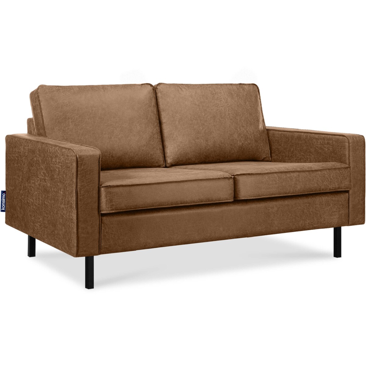 KONSIMO INVIA Sofa w stylu loft 2 osobowa kolor brązowy