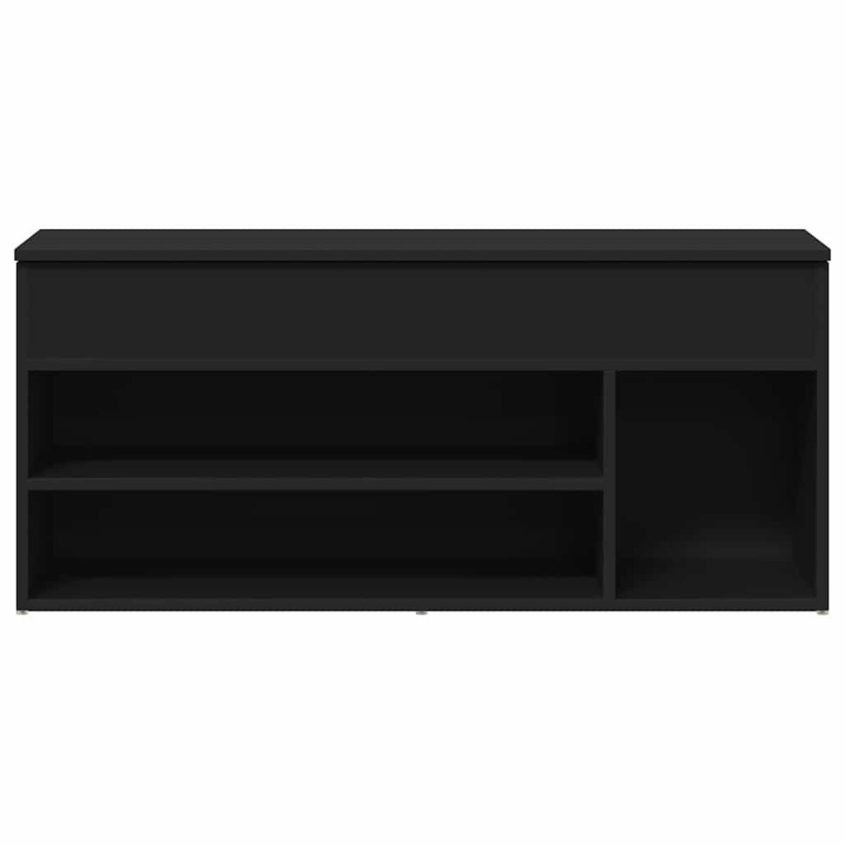 vidaXL Ławka na buty, czarna, 102x30,5x45 cm, materiał drewnopochodny