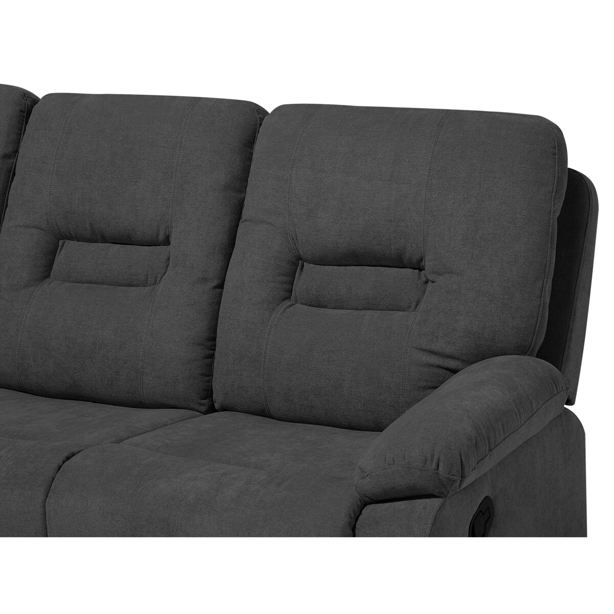 Sofa z manualną funkcją relaksu 3-osobowa szara BERGEN