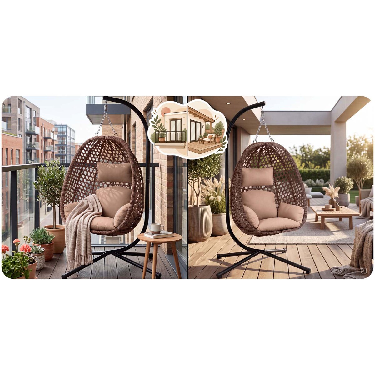 Fotel wiszący ogrodowy kokon do ogrodu na taras balkon Sofotel Veneziana 290603