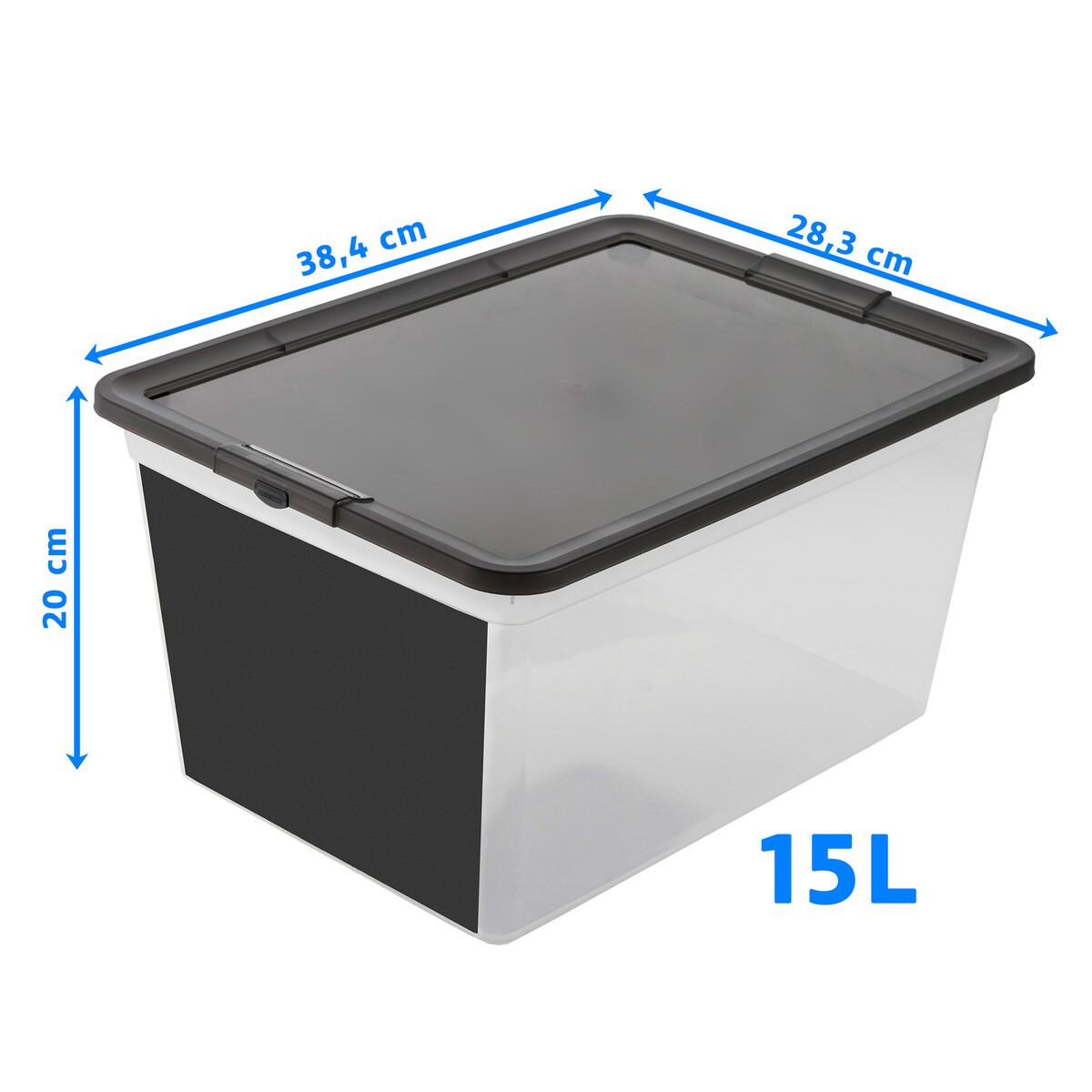Pojemnik Plastikowy Z Pokrywą Na Zabawki 15 L Z Tablicą Do Pisania Pudełko Do Przechowywania
