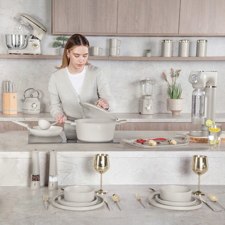 Zastawa stołowa Serwis Komplet talerzy naczyń 18 ele dla 6 osób BERLINGER HAUS Sahara