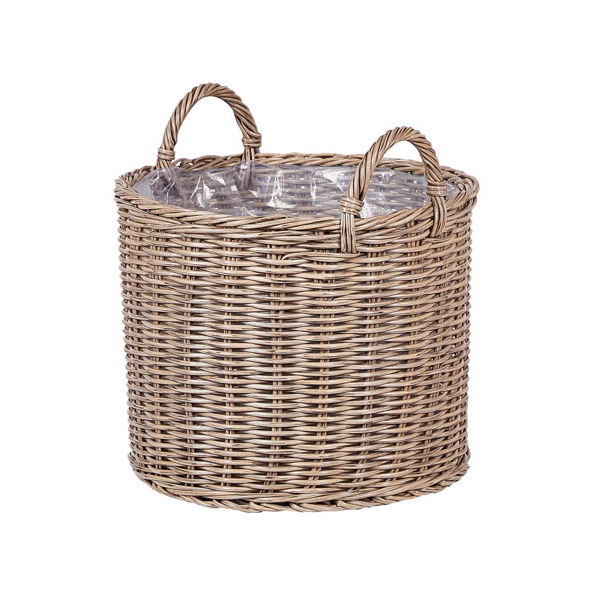 Zestaw 3 koszy na kwiaty z technorattanu brązowy PENDULA