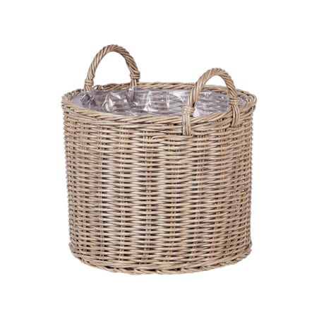 Zestaw 3 koszy na kwiaty z technorattanu brązowy PENDULA