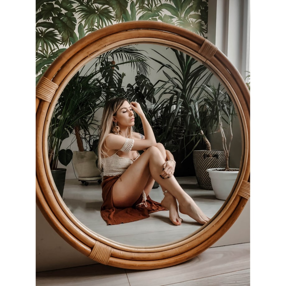 OKRĄGŁE LUSTRO RATTANOWE MAGNUS