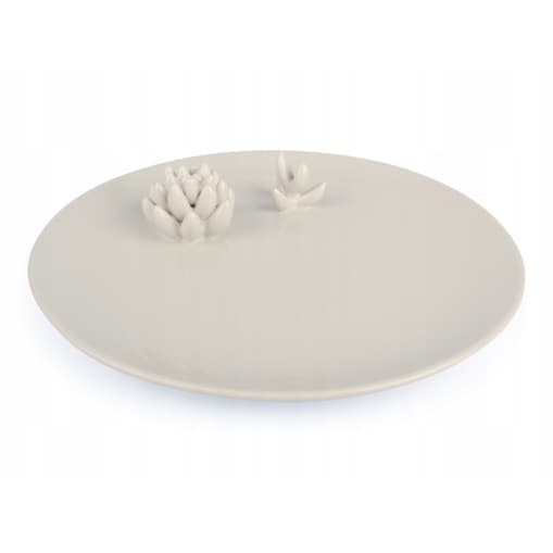 TALERZ DESEROWY okrągły beżowy ceramika śr. 23cm