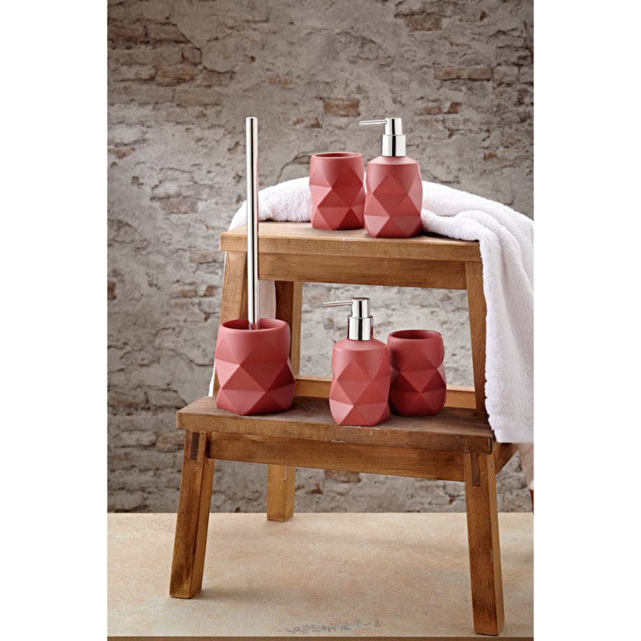 Kleine Wolke Crackle Kubek łazienkowy czerwony mat kompozyt poliżywica