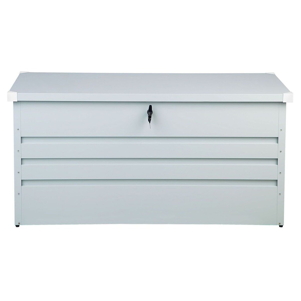 Skrzynia ogrodowa CEBROSA 132 cm 62 cm Metal Jasnoszary