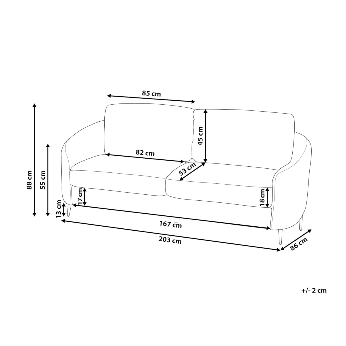 Sofa 3-osobowa różowa TROSA