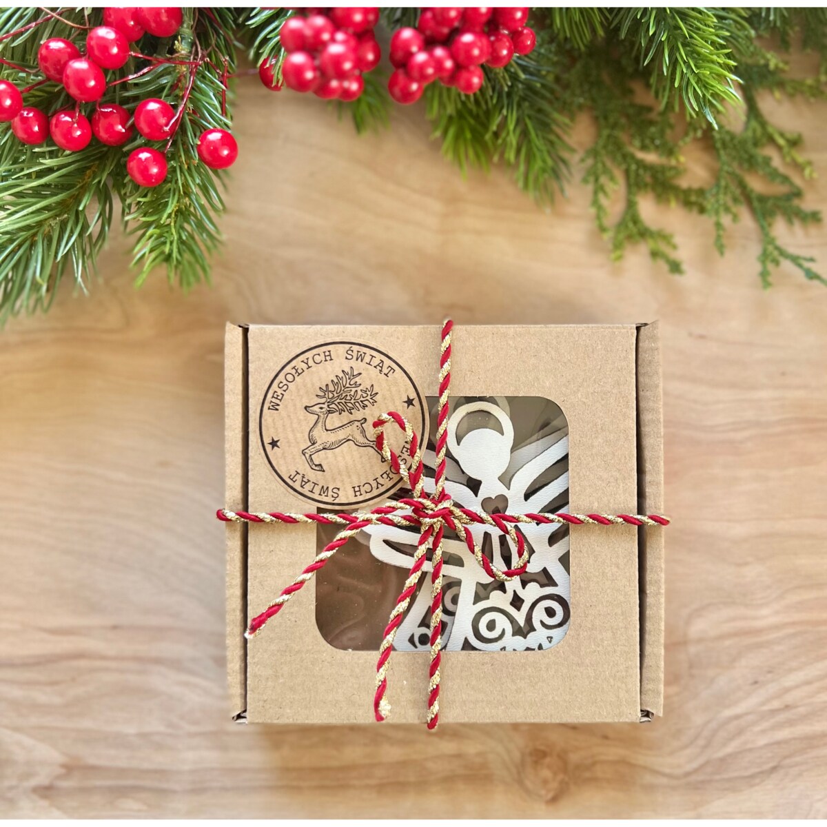 Zawieszki choinkowe ANIOŁY zestaw 3 sztuk OZDOBNE opakowanie prezent