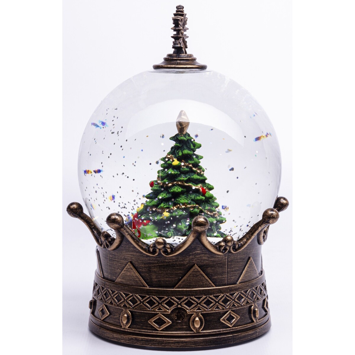 Szklana kula śnieżna z pozytywką 19x12x12 cm LED NATALE