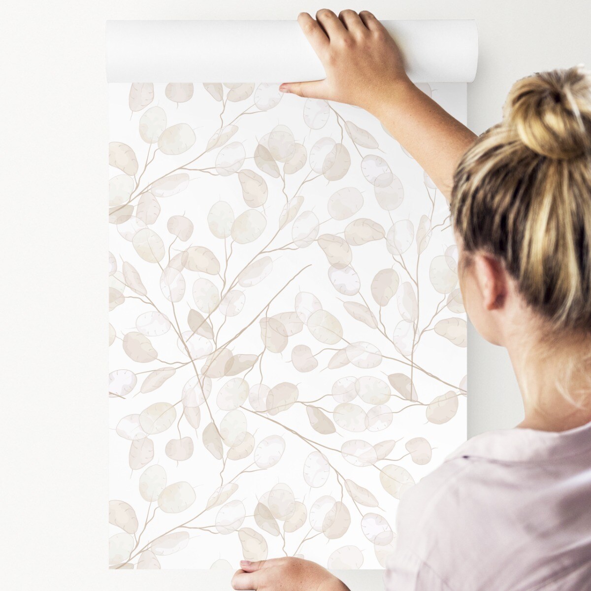 Tapeta Beżowe LIŚCIE Roślina Natura