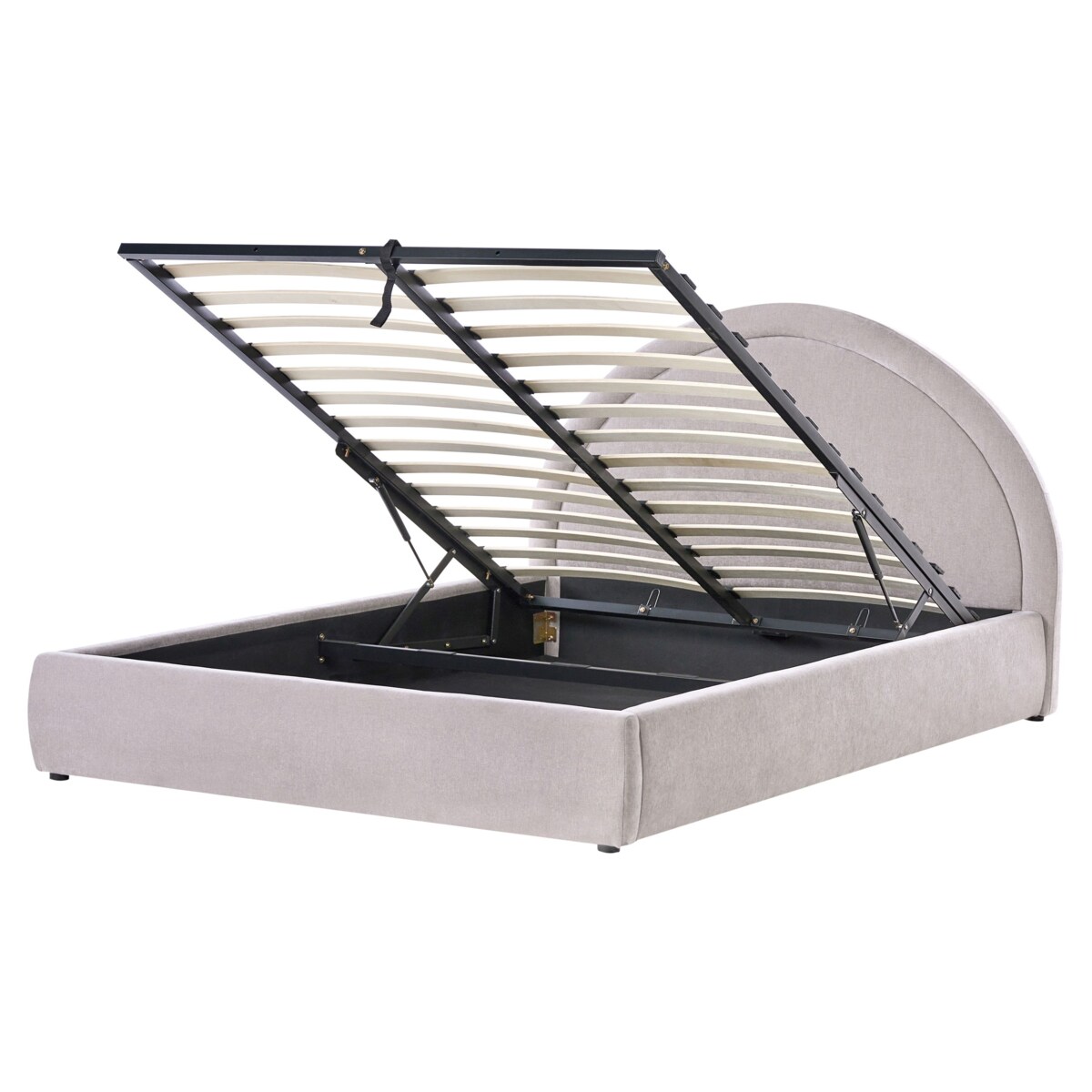 Łóżko z pojemnikiem MOUZON 160 x 200 cm Beżowoszary