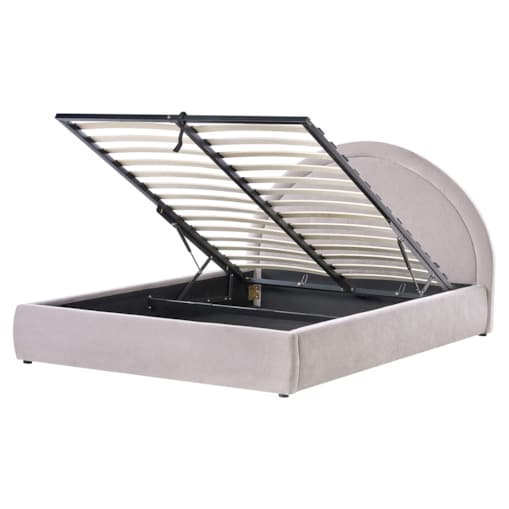 Łóżko z pojemnikiem MOUZON 160 x 200 cm Beżowoszary