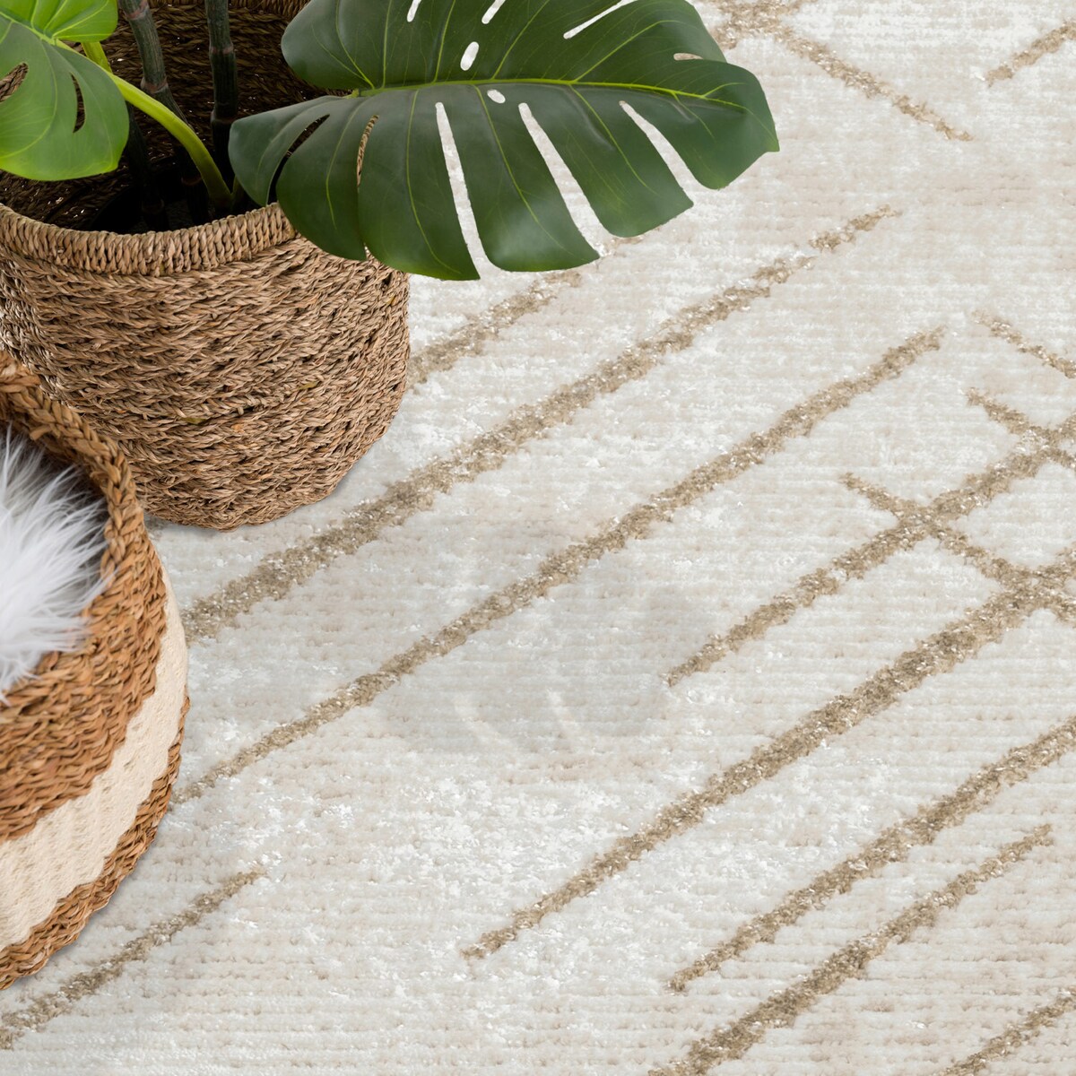 Dywan strukturalny nowoczesny Antique 2450 Krem 80x300