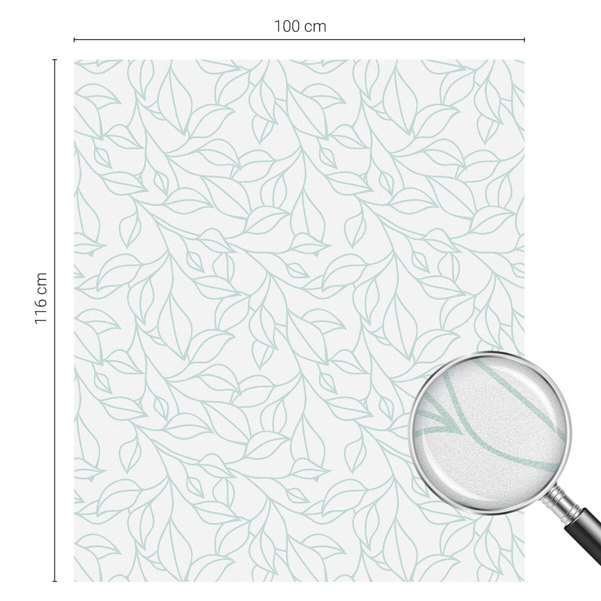 Naklejka na okno dekoracyjna - Motyw liści minimalistyczna elegancja - 100x116 cm