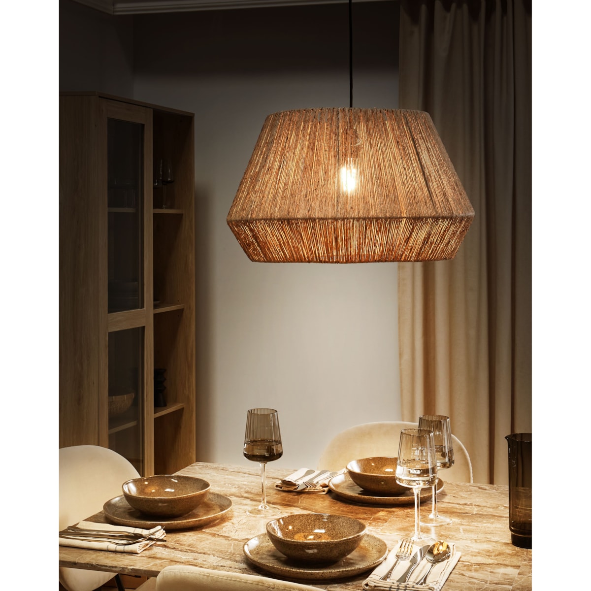 Lampa wisząca BIRAU Juta Naturalny