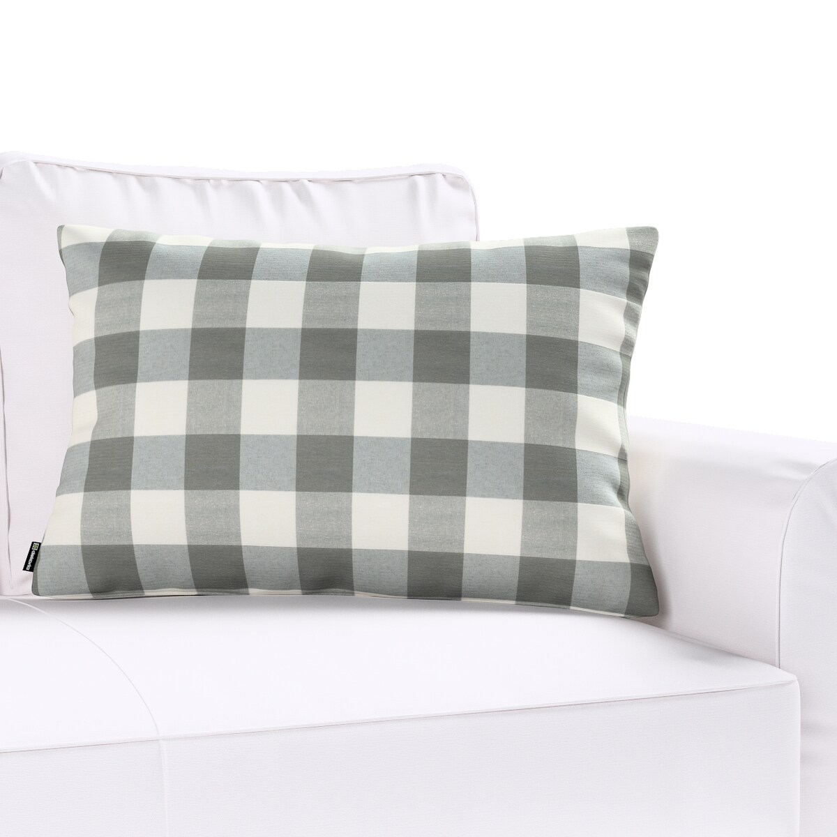 Poszewka Kinga na poduszkę prostokątną 60x40 szaro-biała krata (5,5x5,5cm)