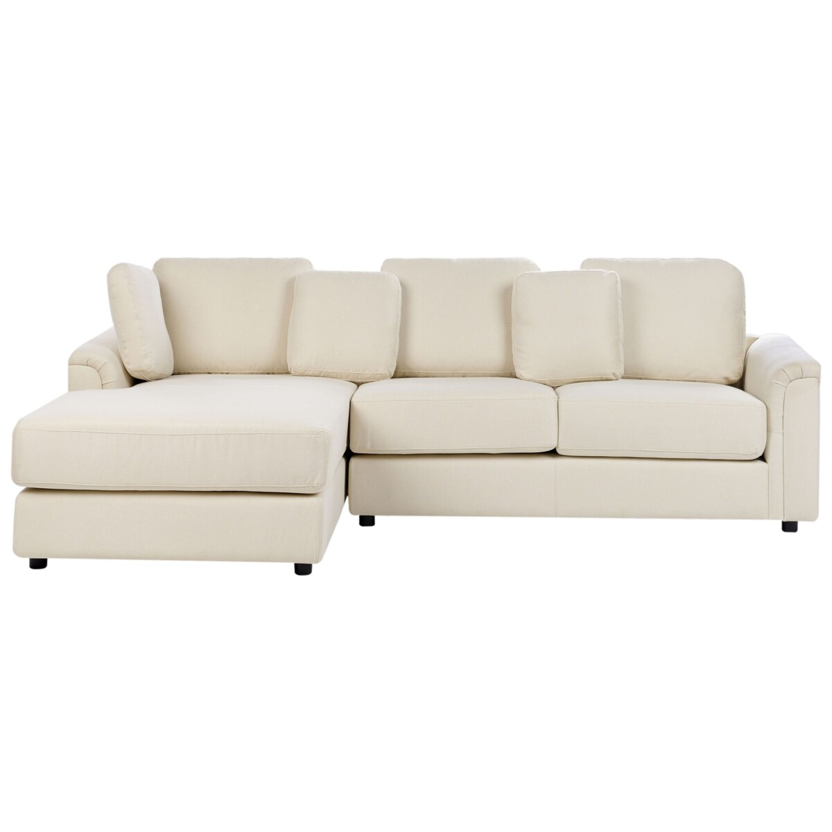 Sofa narożna prawostronna KOHLO Jasnobeżowy Tkanina Prawostronny