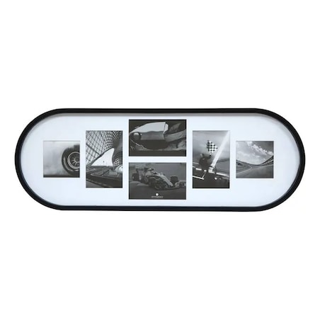 Ramka multi na 6 zdjęć, owalna, czarna, Alice, 70 cm