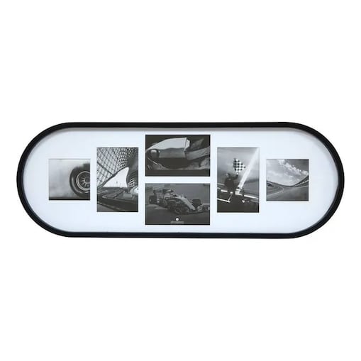 Ramka multi na 6 zdjęć, owalna, czarna, Alice, 70 cm